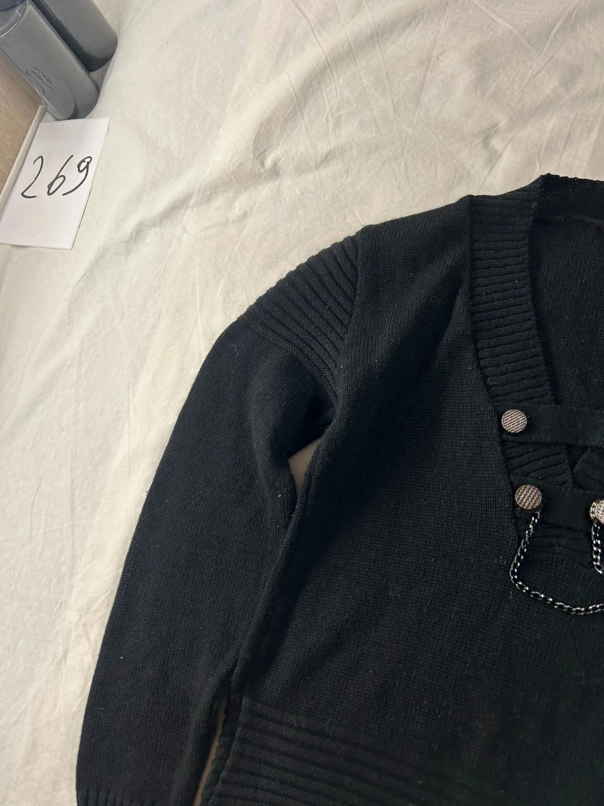 Cardigan vintage estilo Sharon’s rétro Y2k 50% lâna tamanho único – photo 3